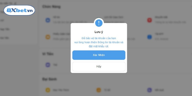 Hội viên hoàn thiện thông tin tài khoản, đặt mật khẩu giao dịch